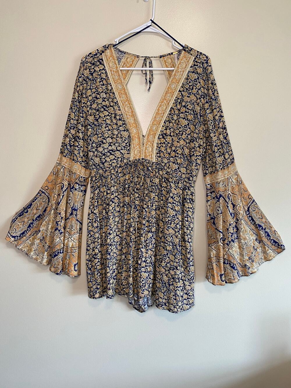 Free People Large Once Upon A Summertime Romper Boho Iconic Statement Festival